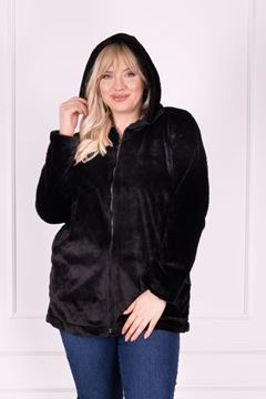 Picture of PLUS SIZE BLACK  PLUSH JACKET